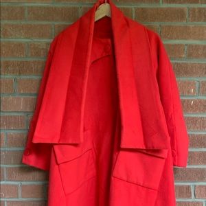 🌹🎀HANDMADE red swing cape coat